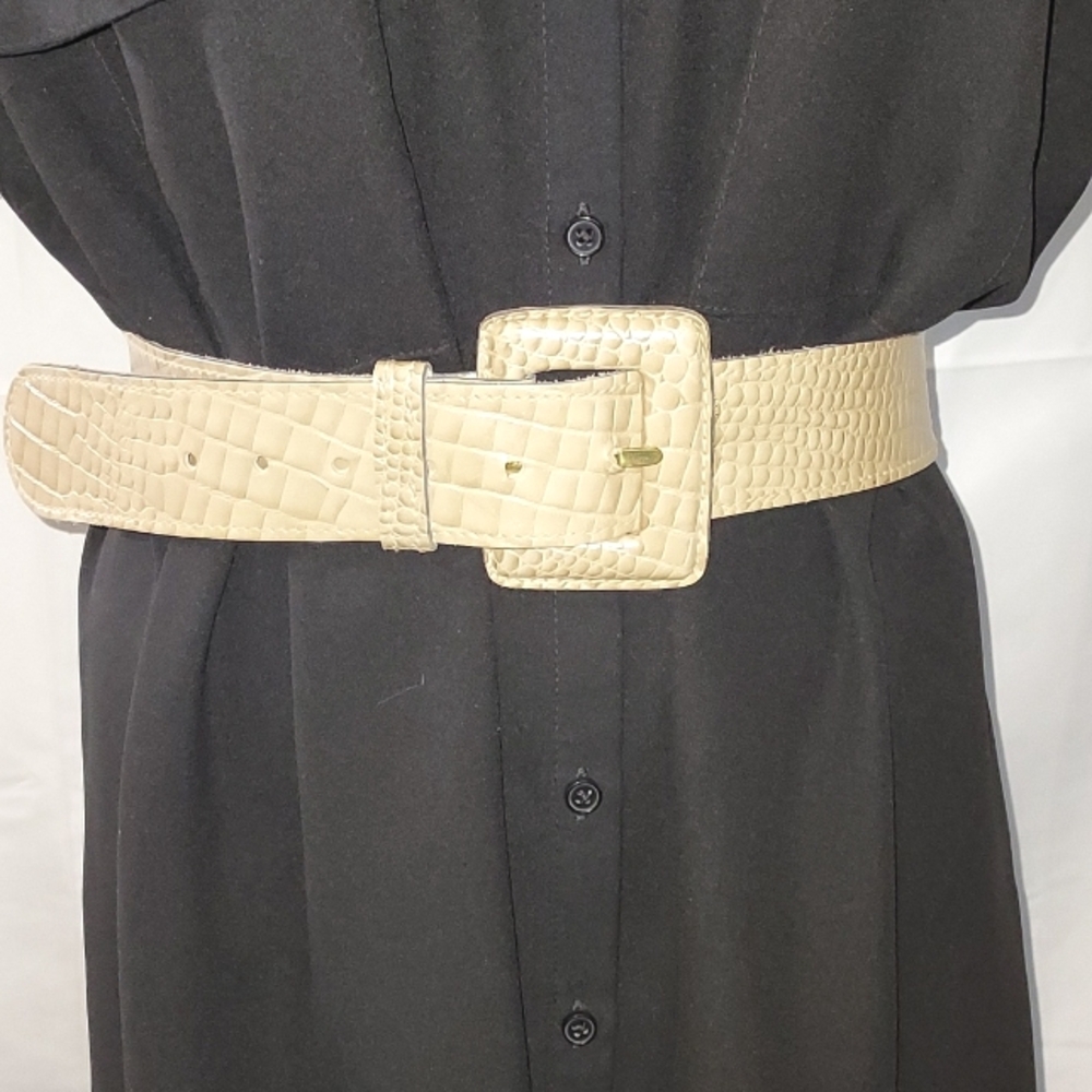 COPY - Leather belt croc effect belt medium